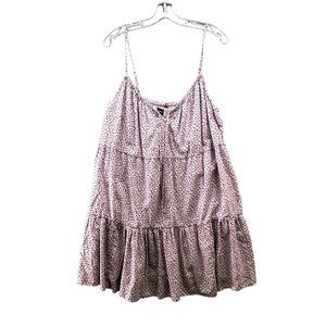 Old Navy Dress Size Large L Cami Tiered Purple Ditzy Floral Shift Summer